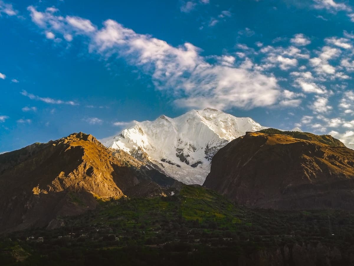 Baltit Fort Karimabad Hunza valley with Rakaposhi mountain backdrop