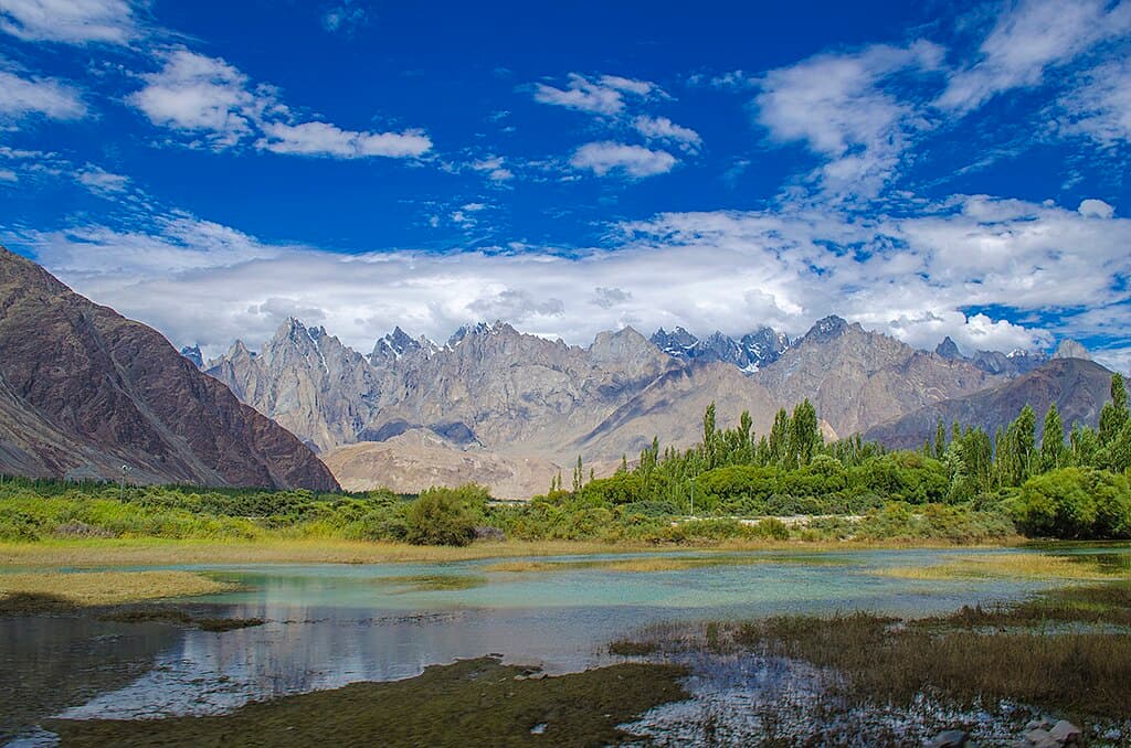 Khaplu valley at the Shyok and Hushe River confluence