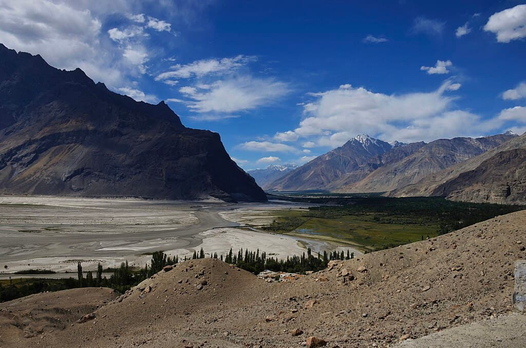 Shigar Valley apricot orchards and traditional Balti village